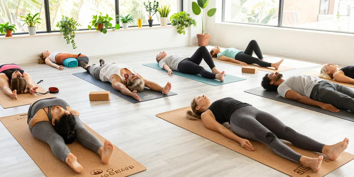 Yoga practitioners using personalized cork yoga mats mit Wunschgravur in a bright studio setting.