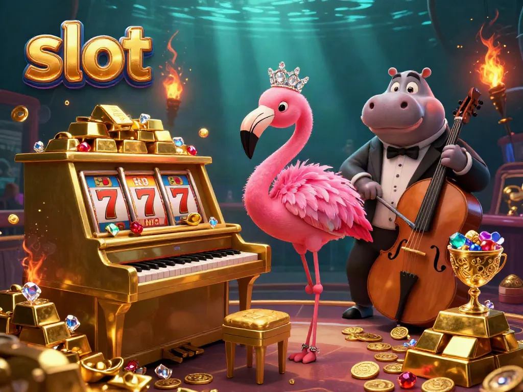 Experience thrilling slot action with vibrant characters and gems illuminating the gaming scene.