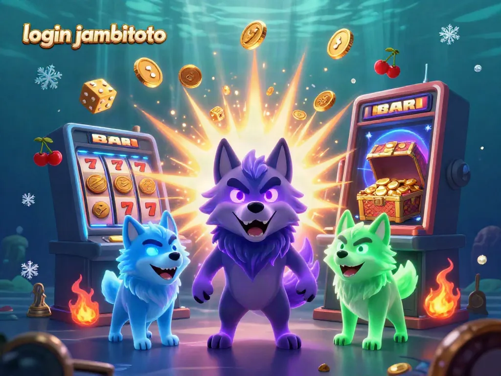 Engage with login jambitoto at an exciting online casino illustrated with dynamic slot machines and vibrant gaming action.