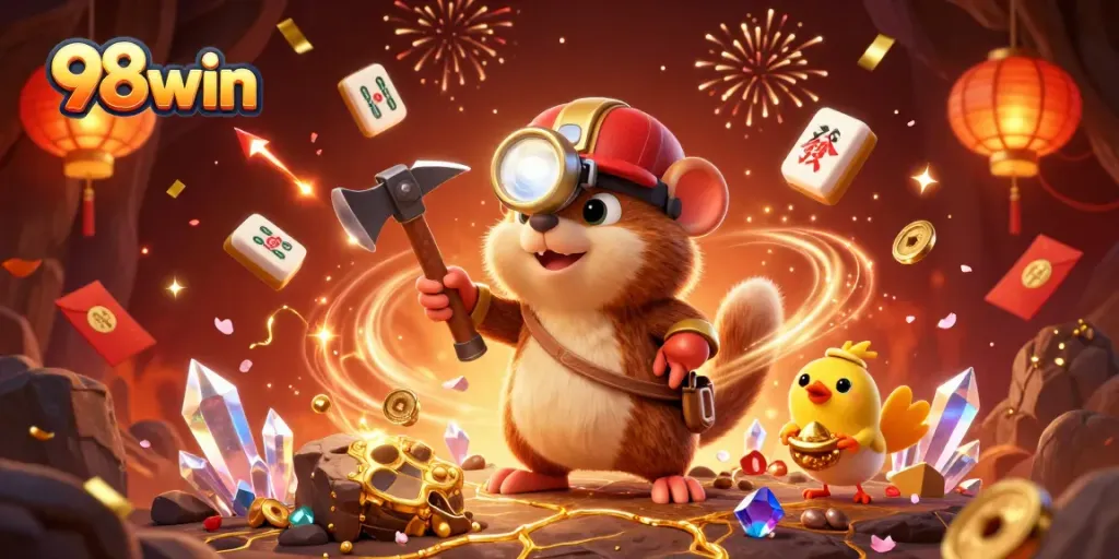 Experience thrilling jackpots with the 98win treasure hunter mole in a dazzling casino scene.