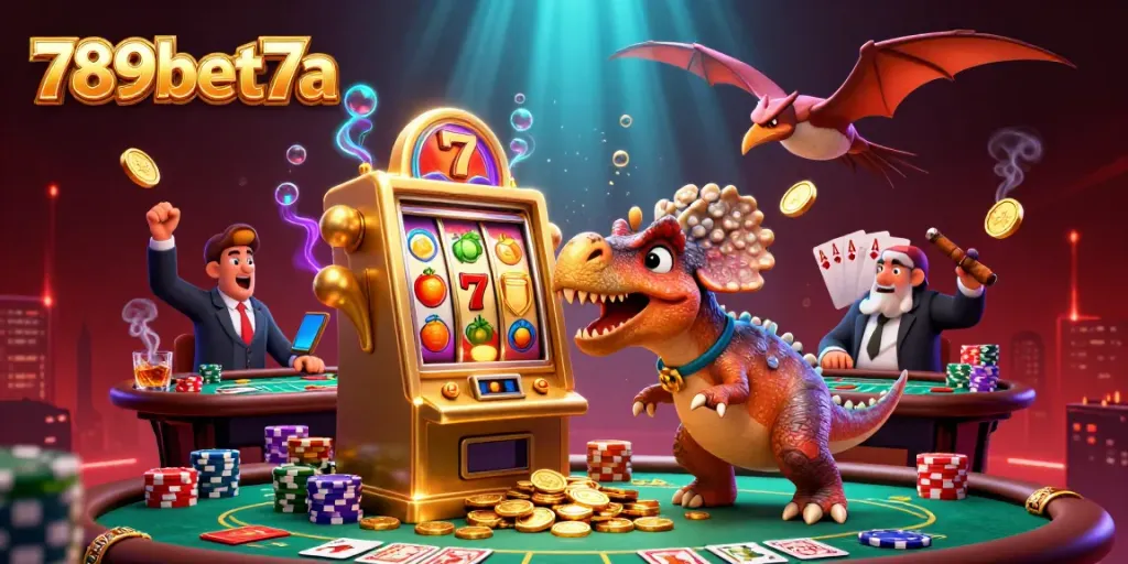 Experience the excitement at 789bet7a as a pachycephalosaurus celebrates jackpot wins!