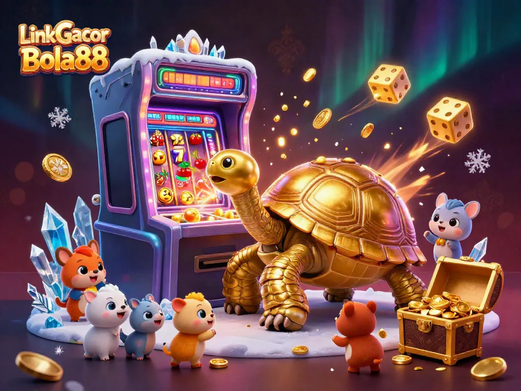 Experience the excitement of Link Gacor Bola88 with fun games and vibrant rewards in this colorful casino scene.