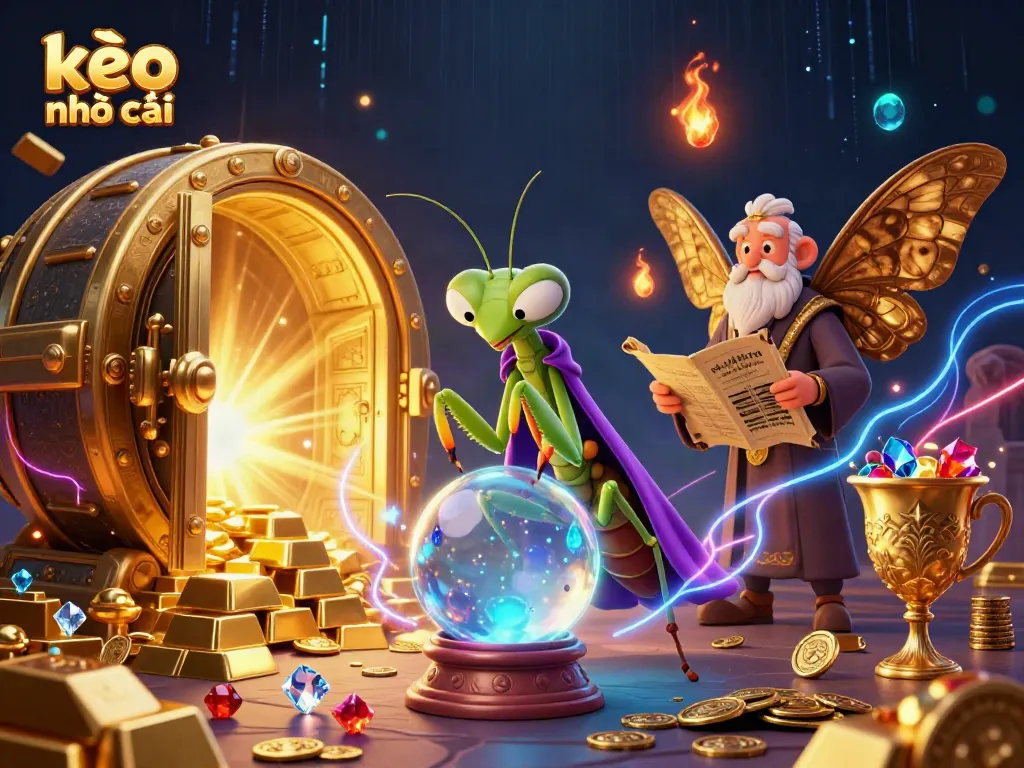 Experience kèo nhà cái with a mystical scene featuring fortune teller and ancient treasures.