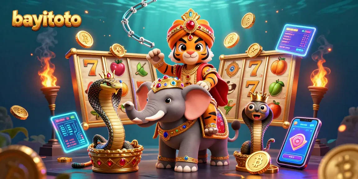 Experience the excitement of bayitoto as the maharaja tiger celebrates with jackpot slot reels and cryptocurrency.