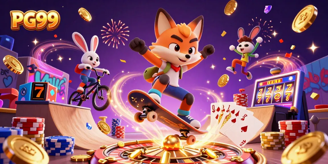 Experience exciting gameplay at PG99 with cartoon action and dazzling casino elements