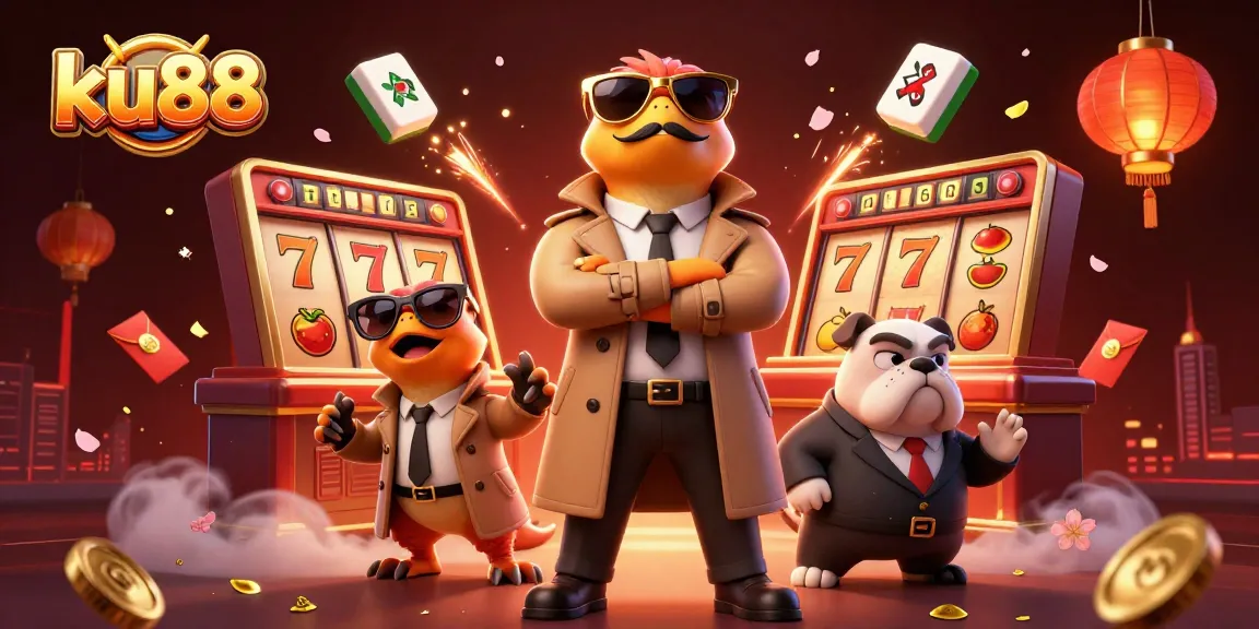 Experience the thrilling antics of three raptors, disguised as a VIP, in a lively ku88 casino setting.
