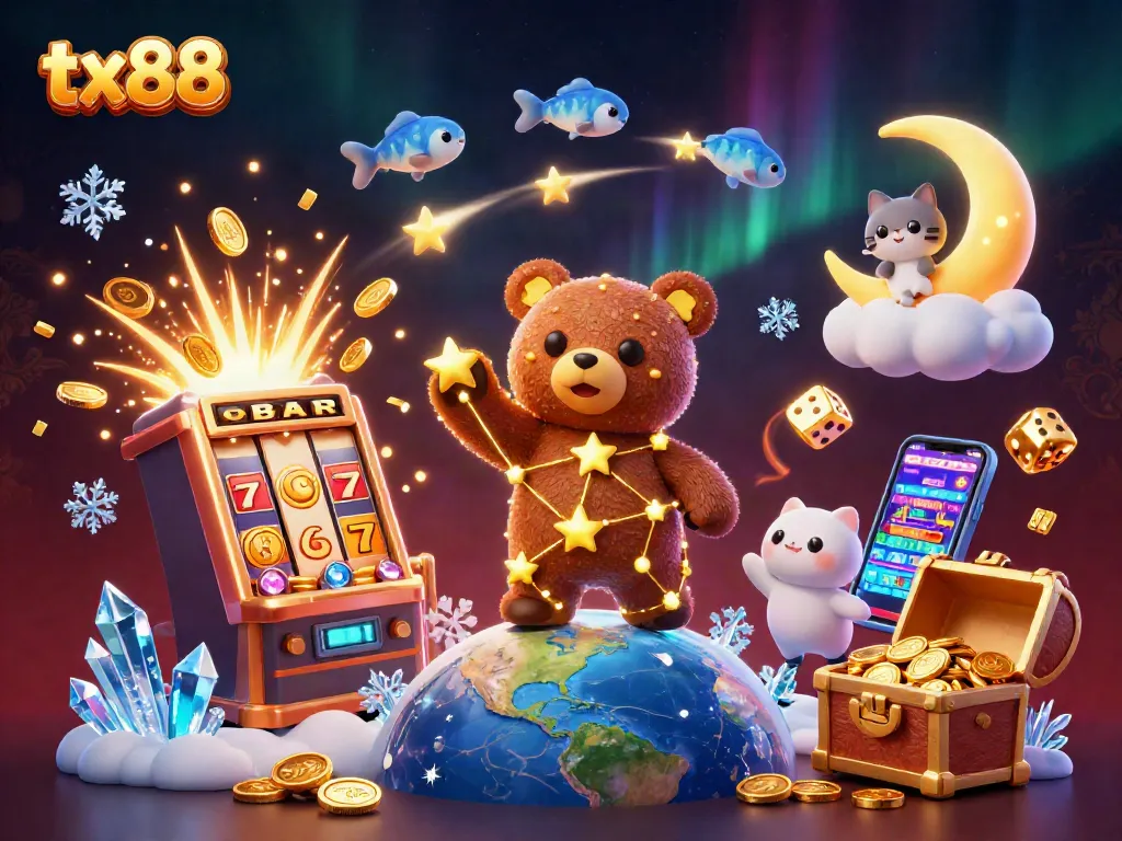 Experience thrilling moments at tx88 with a colorful casino game lobby and dynamic jackpot symbols.