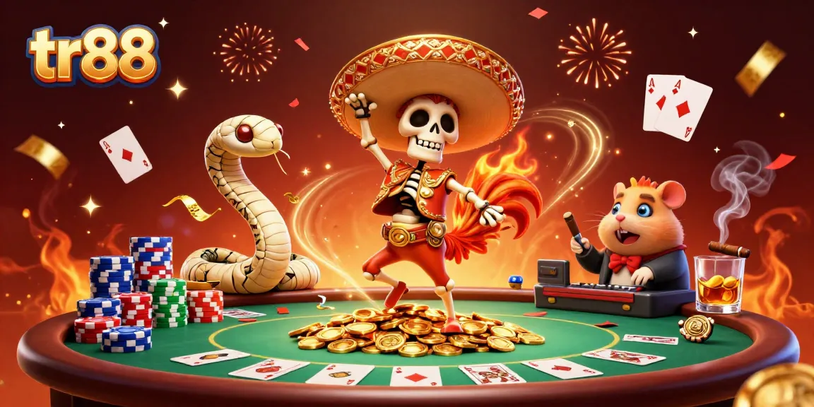 Experience the thrilling gaming world with tr88, featuring vibrant characters and casino elements.