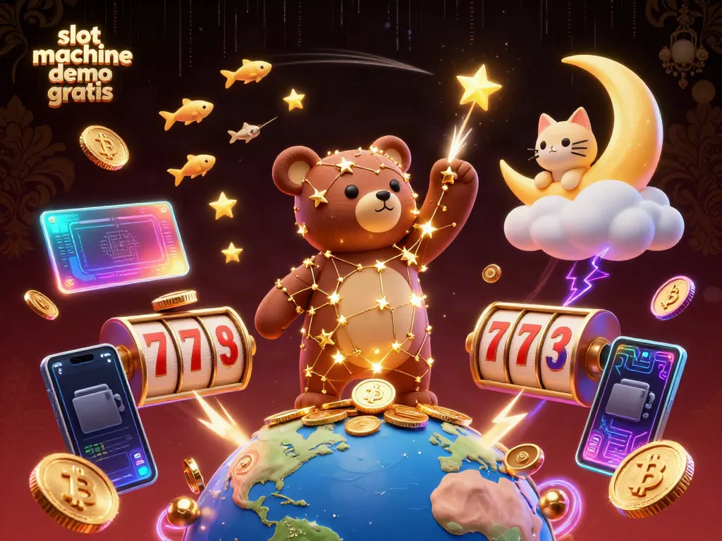Experience slot machine demo gratis with a constellation bear and vibrant casino graphics in a dazzling 3D scene.