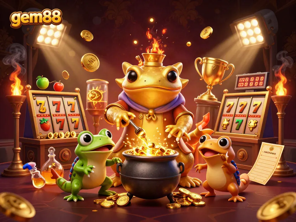 Experience dynamic slots action with gem88's thrilling games featuring gold coins and vibrant symbols.