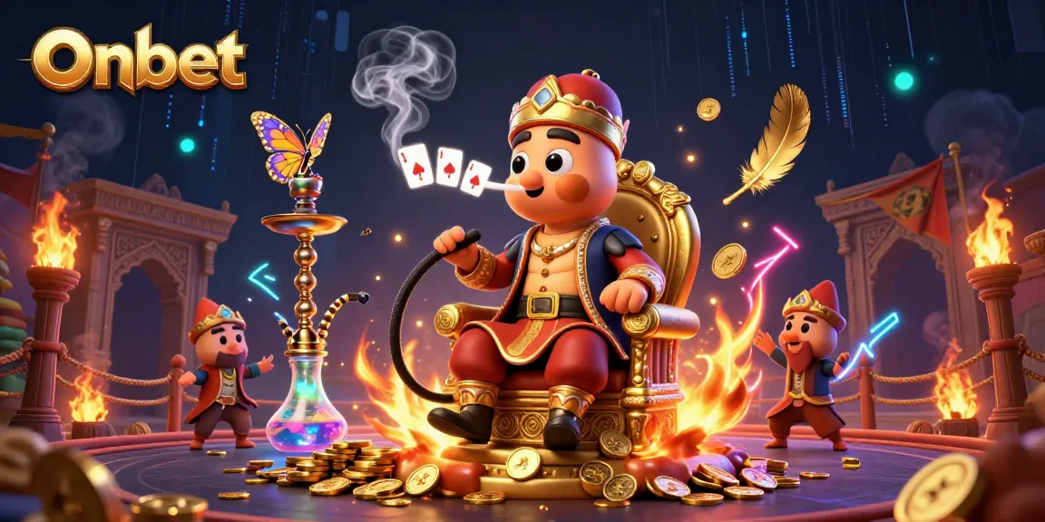 Experience Onbet's immersive gaming world with colorful characters and engaging casino symbols.