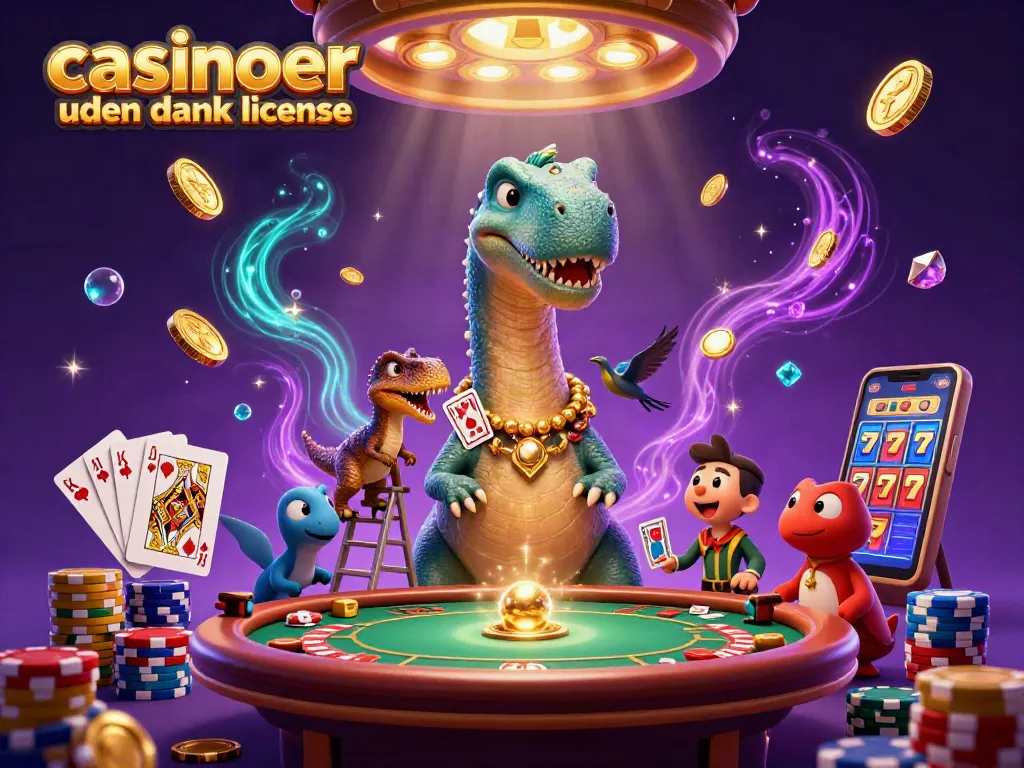 Engage in vibrant gaming at casinoer uden dansk licens with a whimsical 3D illustration