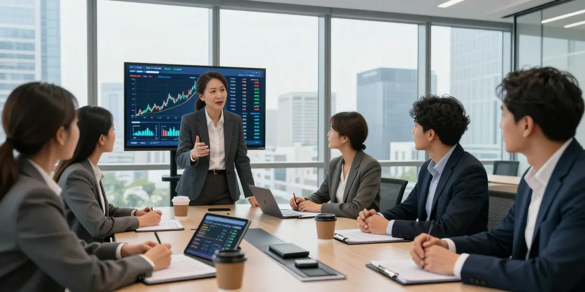Meeting with financial consultant discussing strategies at elasesorfinanciero.com, showcasing professional environment and investment documents.