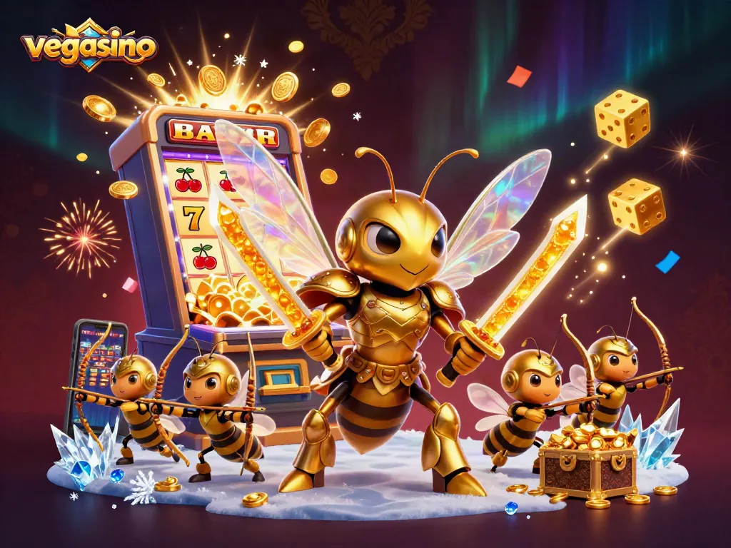 Engage with vegasino through a vibrant, dynamic casino scene showcasing thrilling gameplay and bonuses.