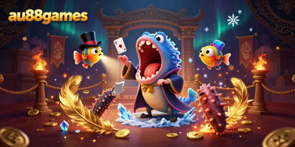 Experience thrilling card tricks in the vibrant world of au88games, showcasing dynamic casino elements.