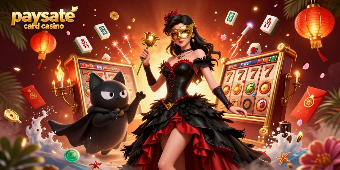 Tauchen Sie ein in aufregendes Gameplay in einem Paysafe Card Casino mit lebhaften Elementen wie Spielautomaten und glücklichen Symbolen