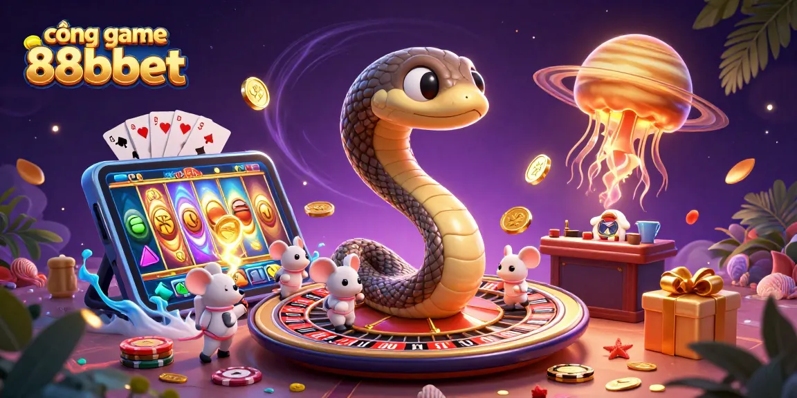 Cổng game 88bbet với hình ảnh và các phiếu cược hài hước từ những chuột phi hành gia.