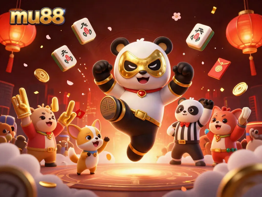 Experience thrilling action at mu88 casino with a panda wrestler and wild animal fans!