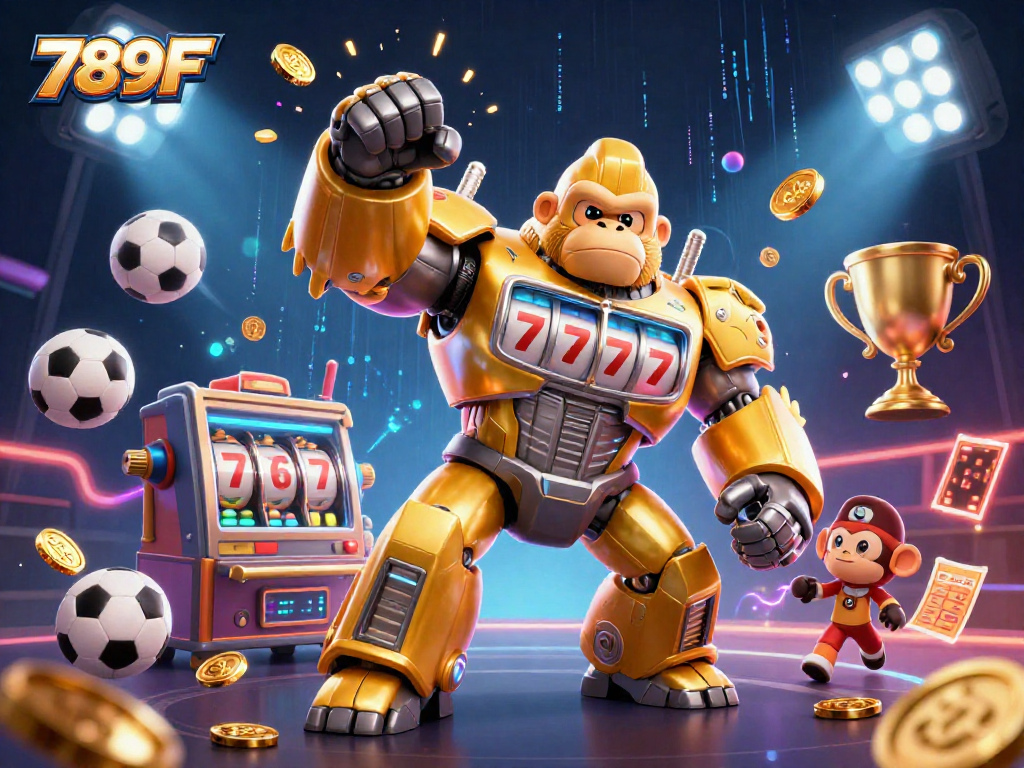 Place bets and spin with 789F, where a golden gorilla mech powers the action.
