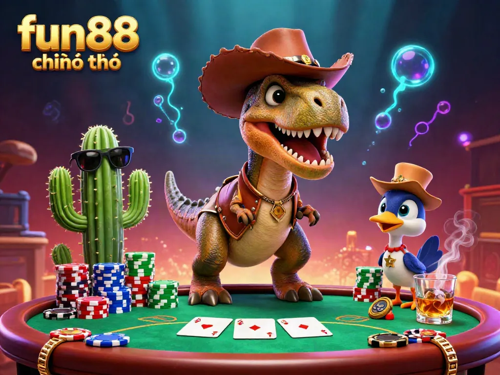 Experience fun88 chính thức with energetic characters engaging in a lively poker scene.