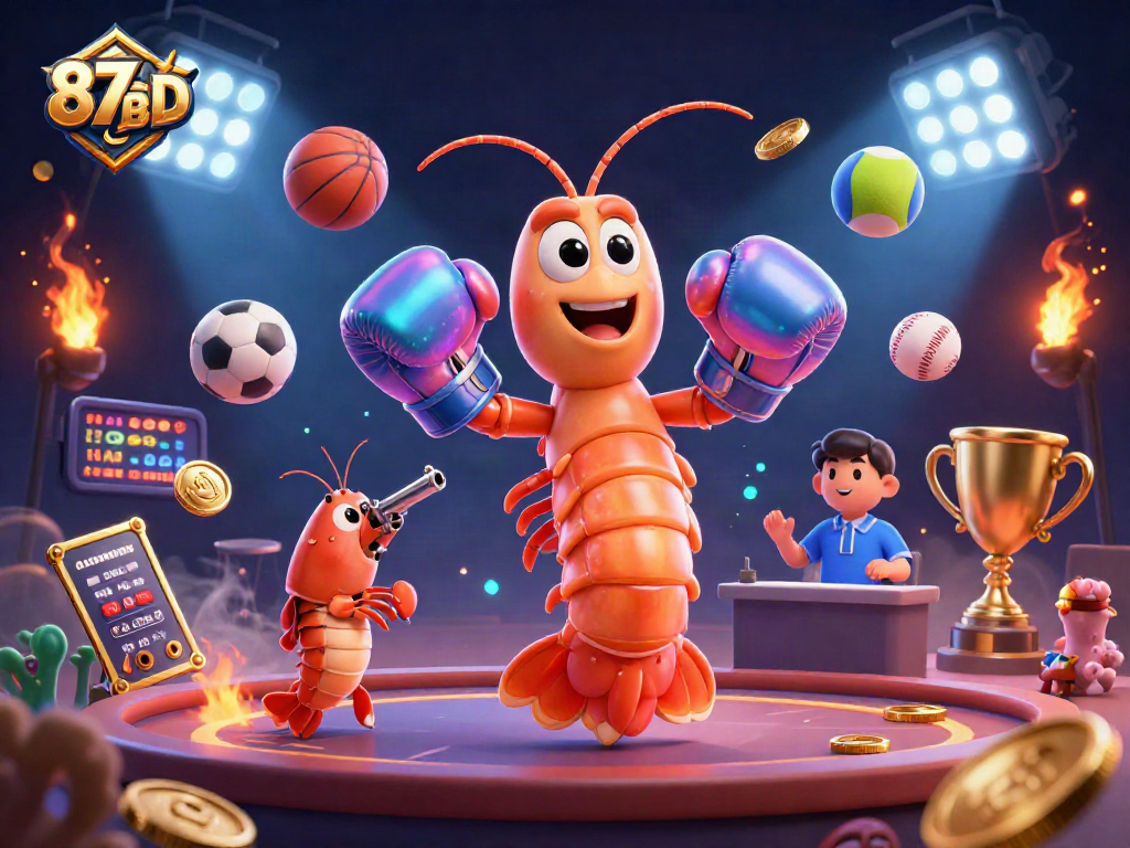 Engage with thrilling gameplay at 87BD, featuring vibrant casino characters and dynamic sports elements.