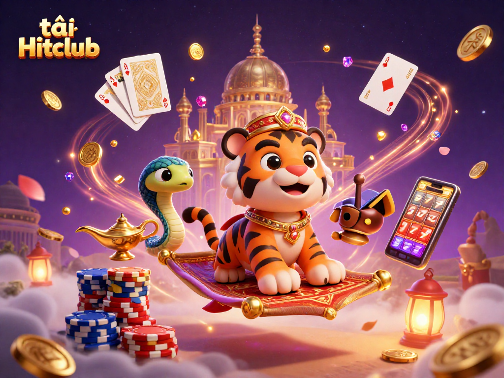 Experience tải Hitclub with an enchanting casino adventure featuring an Arabian tiger sultan and treasures.