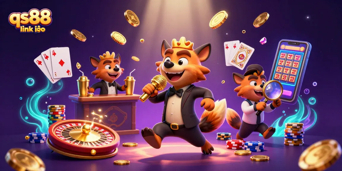 Join the fun at the qs88 link vào comedy casino club with hyenas in a vibrant 3D scene.
