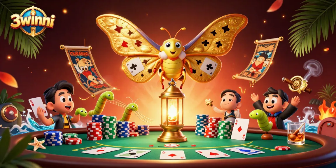Catch the exciting action on 3winni with colorful poker elements and a vibrant casino scene