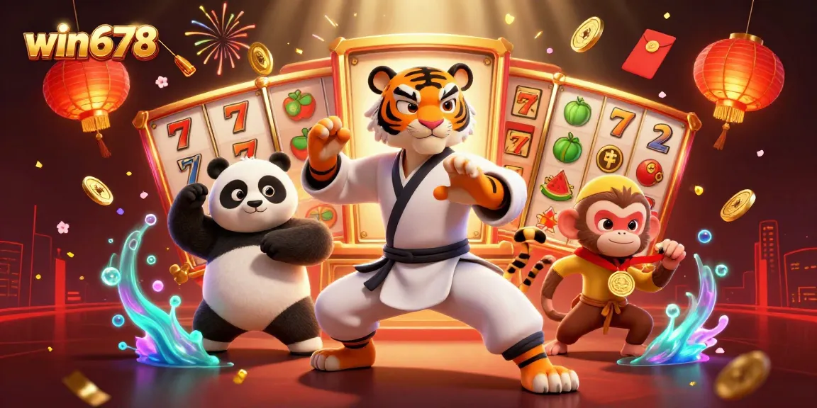 Experience the thrill of win678 with vibrant slots and charming characters in an engaging casino scene.