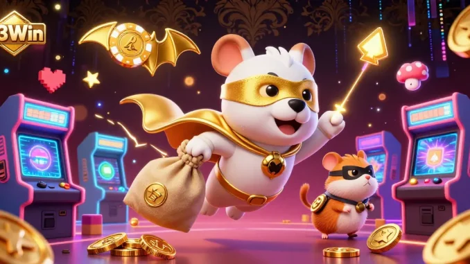 Experience thrilling gaming action at 23Win with a vibrant 3D superhero scene highlighting casino excitement and fun.