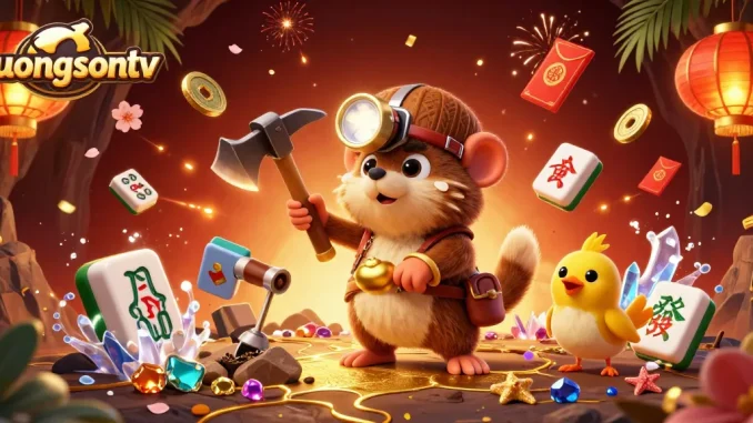 Watch captivating action on luongsontv with treasure hunter mole exploring gem-filled caves, radiating excitement.