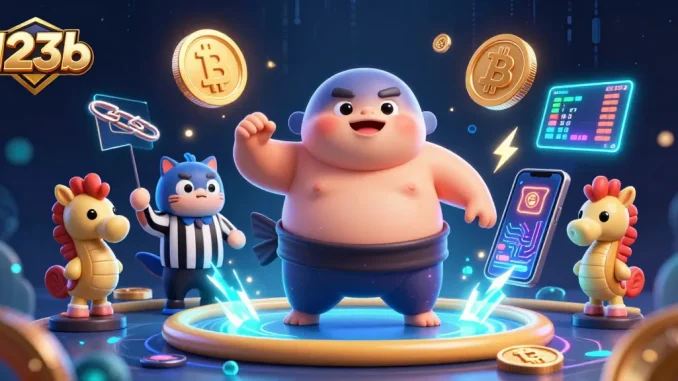 Engage in thrilling games with 123b featuring a sumo-wrestler blowfish and vibrant underwater casino elements.