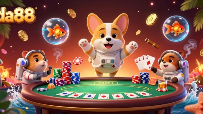 Experience the excitement of da88 with a vibrant space casino scene featuring dynamic game action.